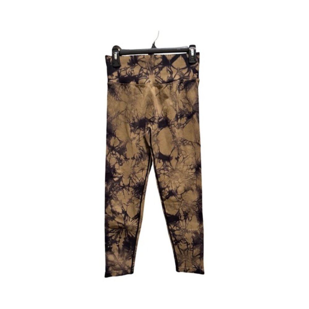 🖤 Abstract Tie-Dye Satin Pants – Brown Marble Print, XL